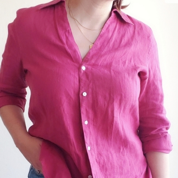 Talbots Tops - Talbots Dark Pink Button-Down‎ Shirt